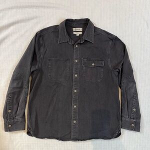 Madewell Garment Dyed Work Shirt Men’s Medium M Shacket Charcoal Gray